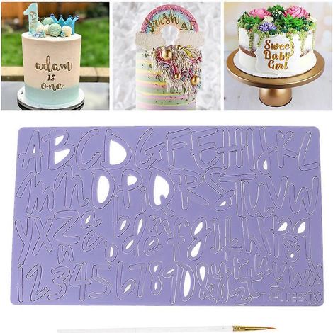 Outil à gâteau en acrylique, chiffres et lettres en relief, moule, emporte-pièce, tampon, outils de décoration de gâteaux en fondant (1/4)