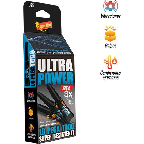 Adhesivo instantáneo gel ultra power, blister 3 x 1 g
