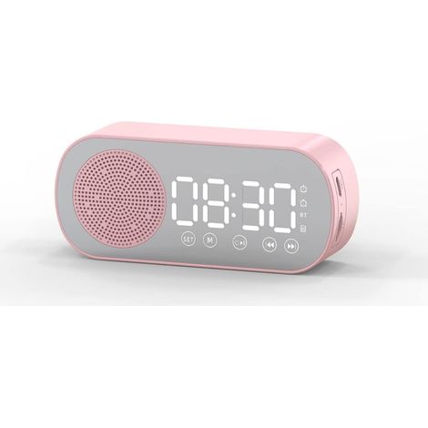 Este despertador cuenta con un altavoz Bluetooth, una pantalla LED tipo espejo y dos alarmas fuertes está especialmente diseñado para personas. (1/5)