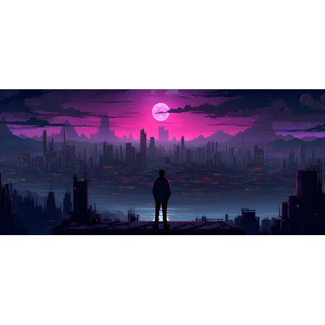 Tableau sur verre synthétique cyberespace 65x145 cm - Impression sur Verre synthétique - Image HD  imprimée sur Verre synthétique - Tableau mural décoratif - Fabriqué en France (1/4)