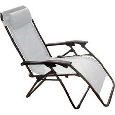1PZ poltrona acciaio pieghevole automatica fume' bianca - cm.65x89x112h.