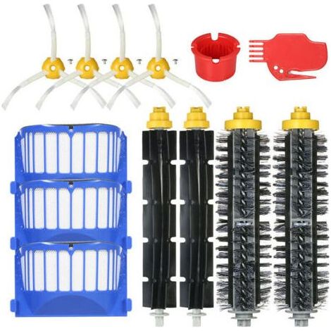 Lot de 13 kits d'accessoires de rechange pour iRobot Roomba 600 Series 690 691 694 650 651 664 615 601 630 Aspirateur - Brosse à poils + brosse flexible + filtre + brosse latérale + outil de nettoyage (1/4)