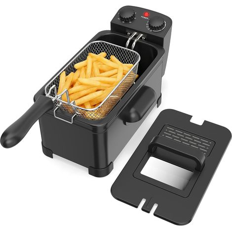COSTWAY Friggitrice ad Olio 3 L,1700W Friggitrice Elettrica con Cestello,Termostato 149-190°C (1/5)