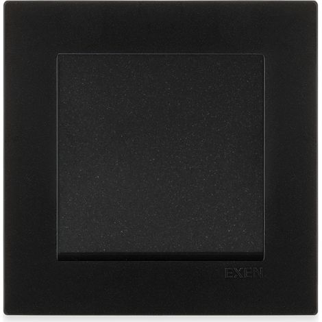 Interrupteur simple noir métallisé 10A 250V avec cadre simple Série Karell EXEN