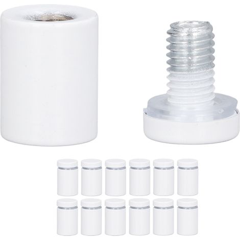 Lot de 12 vis d'écartement en acier inoxydable pour fixation murale de panneaux publicitaires, 19 x 30 mm (1/5)