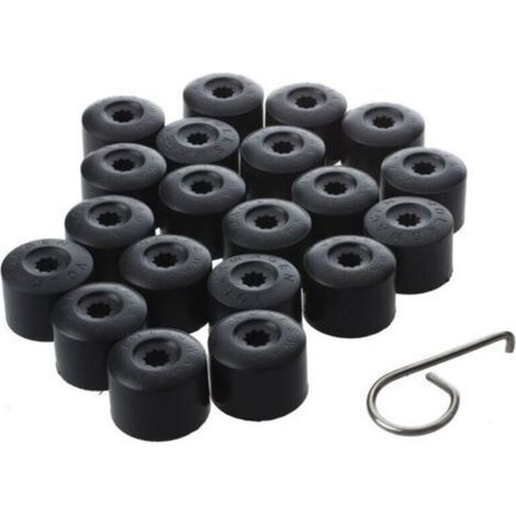 Lot de 20 caches boulons jantes pour VW Golf – Protection écrous de roue en plastique noir – Taille 22x30mm – Installation facile - 20pcs (1/5)