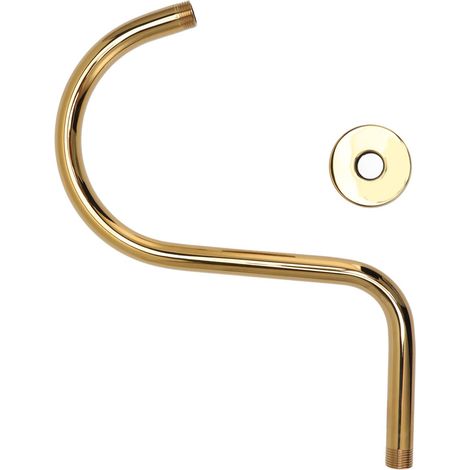 Tubo doccia a collo d'oca – montaggio a parete – acciaio inox spazzolato color oro – forma a S – accessorio per il bagno