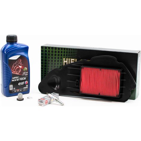 Kit Révision Filtres Bougies pour HONDA NSS FORZA 125 de 2015 à 2020 - ELF  MOTO 4 MAXI TECH 10w30 1L