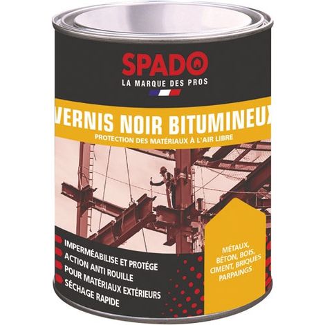 Vernis bitumineux noir 1L – Antirouille pour métal – Protection contre humidité et acide – Pour toitures et charpentes métalliques (1/4)