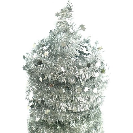 Weihnachts-Lametta-Sterngirlande Silber glänzend 7 Meter - Kunststoff (1/2)