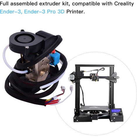 Kit Extrudeuse Ender Pré-assemblé avec Bloc Chauffant Aluminium Buse 0,4mm Ventilateur Refroidissement 24V Compatible Creality Ender-3/Ender-3 Pro Imprimante 3D (1/3)