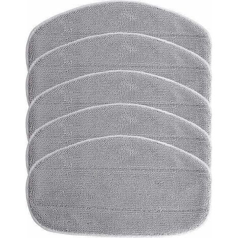 5 housses de rechange compatibles avec le nettoyeur vapeur et balai vapeur Leifheit CleanTenso - microfibre, gris (1/4)