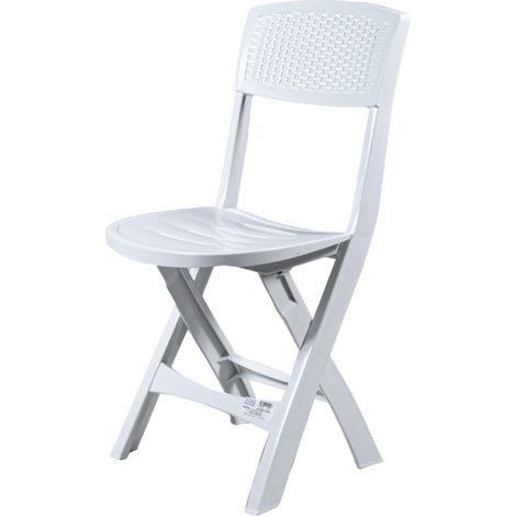 sedia da esterno pieghevole "mistral" in polipropilene bianco 39x47x81 cm