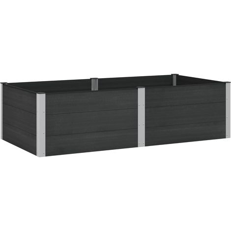 Maison Exclusive - Letto rialzato da giardino Nero 200 x 100 x 54 cm