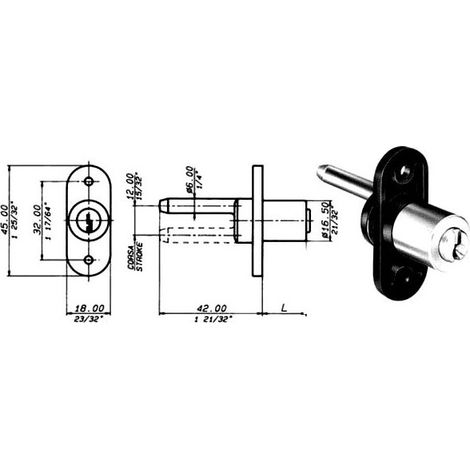 Cerradura para muebles perno vertical 2134 Meroni