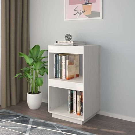 vidaXL Bibliothèque Blanc 40x35x71 cm Bois de pin massif (1/5)