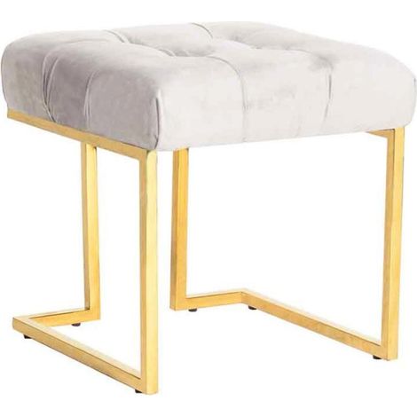 Tabouret Design en Velours "Rare" 48cm Taupe (1/5)