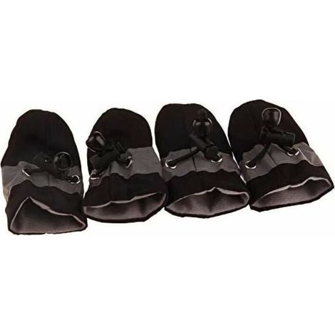 Chaussettes et chaussures pour chien　4 Bottes de Pluie pour Chien, Bottes Imperméables Couvre-chaussures Souples Antidérapantes Design Réfléchissant pour Chiens Chiots Animal Domestique (Noir 3  )