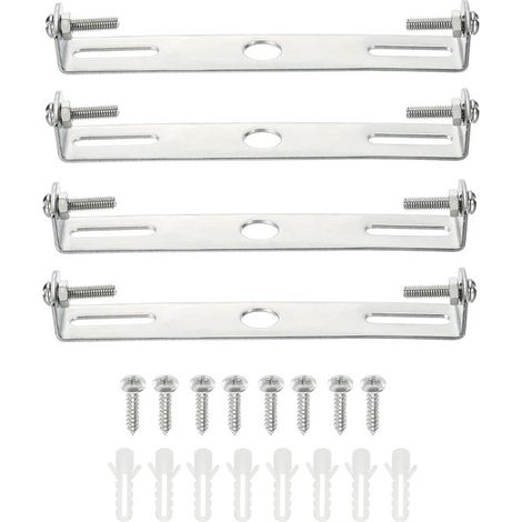 Support de luminaire - 4 x 115 mm - Argent - Support de suspension - Support de fixation pour luminaire - Kit de 4 pièces - Plaque de plafond - Fer (1/5)