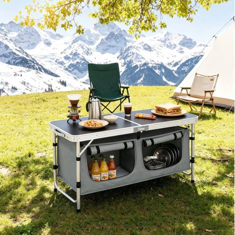 Tisch Campingtisch klappbar mit Aufbewahrung 120 cm HAVRYA (1/4)