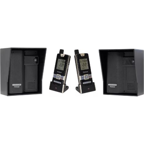 Kit interphone UltraCOM2 NOIR double entrée 600 mètres autonome individuel avec visières noires + 2 combinés (1/5)