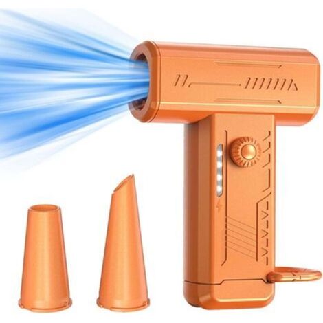 Souffleur d'air comprimé avec lampe torche pour le camping, 130 000 tr/min et 3 vitesses de ventilation pour le nettoyage des ordinateurs, de la maison et de la voiture (orange)