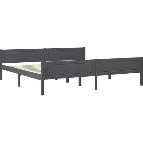 Maison Exclusive - Massivholzbett Grau Kiefer 200x200 cm