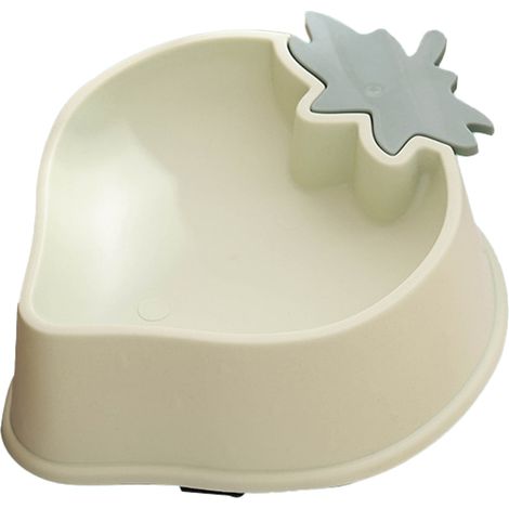 Gamelle épaisse pour chat couleur fraise, en plastique PP, facile à nettoyer, ustensiles pour aliments pour animaux. (1/4)