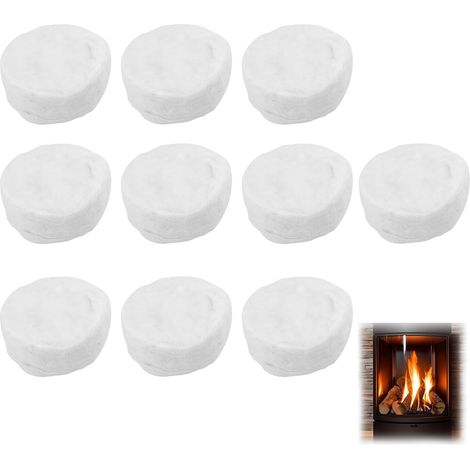 10 Pcs Ceramic Sponge for Bioethanol Fireplace Accessories, Ceramic Balls for Bioethanol, Indoor Table Fireplace, Bioethanol Fireplace Glass Wool 8.6 X 8.6 X 2.8 cm (1/5)