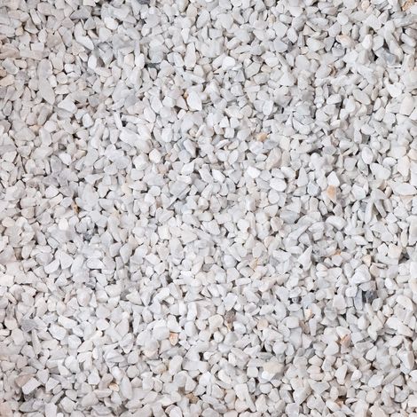 Gravier marbre blanc carrare 8-12 mm – Sac 20 kg (0,4 m²) – Finition concassée pour dallages stabilisateurs – Pierre naturelle décorative
