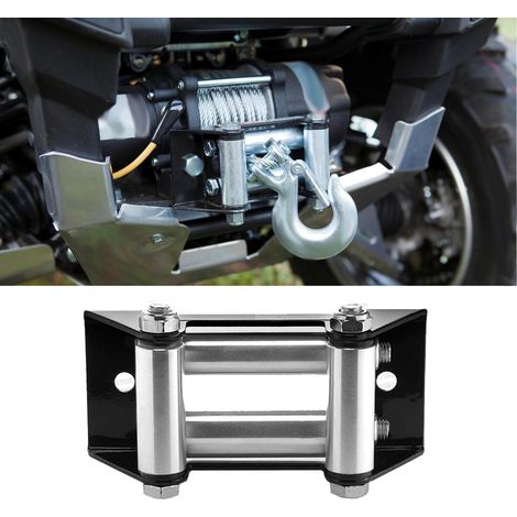 Guide-câble à rouleau pour treuil, guide-câble pour treuil automobile, guide-câble galvanisé (entraxe des trous 254 mm) (surpoids) (1/5)