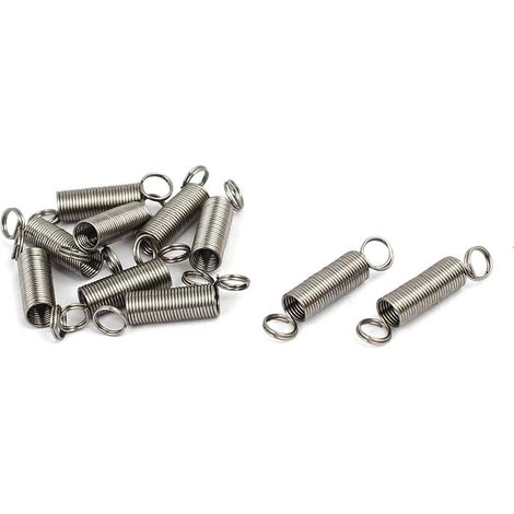 Traction Spring Tension Spring 0.3mm x 3mm x 15mm 304 Stainless Steel Silver 10pcs (1/3)