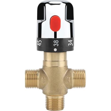 Miscelatore termostatico, valvola di controllo della temperatura dell'acqua in ottone massiccio G1/2, miscelatore termostatico a tre vie