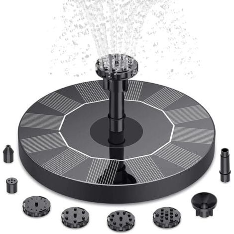 Fontana solare galleggiante per esterni con 6 ugelli, pompa solare per laghetto, fontana solare per giardini, bagni per uccelli, laghetti - INHHUB (1/4)