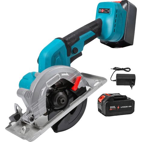 Scie circulaire, lame de 125 mm, moteur sans balais, Avec 1×Batterie (1/2)
