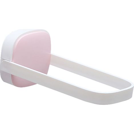 Porte-cintres mural pliable en forme de U aux coins arrondis pour salle de bain ou balcon, couleur rose et blanc (1/5)