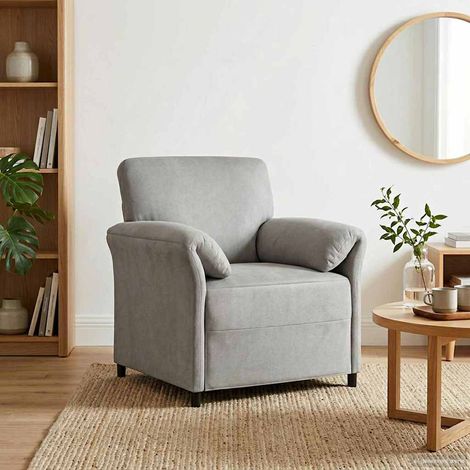 vidaXL Canapé 1 place Gris clair 88 x 83 x 95 cm Velours (1/5)