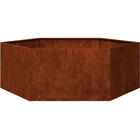 Jardinière, Pot de Fleurs d'extérieur, Gris 120x120x45 cm Acier corten OIB1211E (1/5)