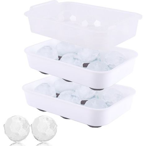 Kugelförmige Eisform – 2 Stück – 6 Mulden pro Form – Für Whisky und Spirituosen – Mit Deckel – Wiederverwendbar (1/5)