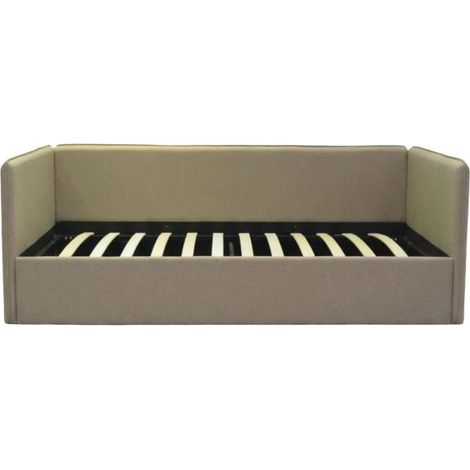 Gepolstertes Bett mit Stauraum Spanplatte braun 74x202x102cm