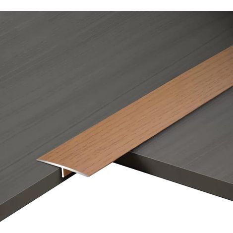Rail de porte, profilé de transition de sol en aluminium, aspect bois (1/5)