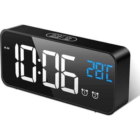 Sveglia digitale MOSUO, orologio a specchio a LED (1/5)