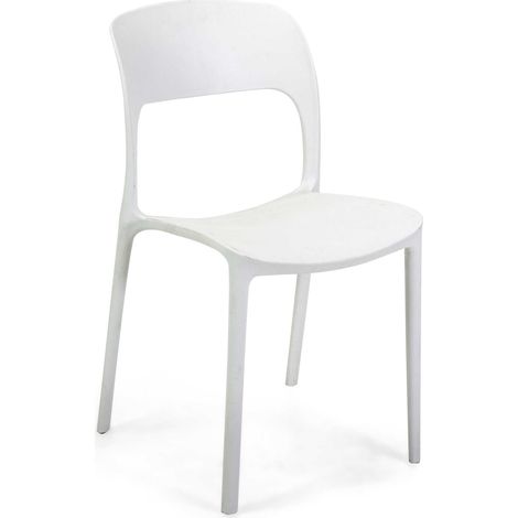 Sedia Da Giardino In Polipropilene Bianco Risto 47X52X H83 Cm (1/5)