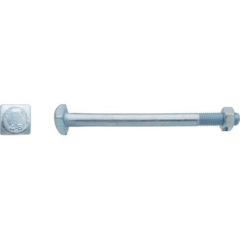 Boulon charpente bois tête carrée Classe 4,8 NFE 27341 - 14 x 275 mm Zingué - BIVI