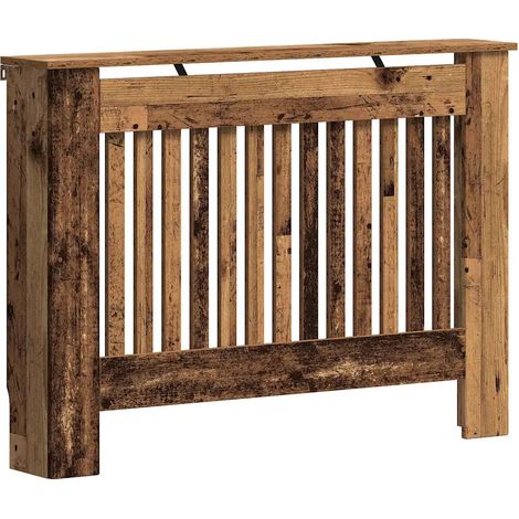 Cache-radiateur en bois d'ingénierie ancien 112 x 19 x 81,5 cm design moderne sécurité famille (1/5)