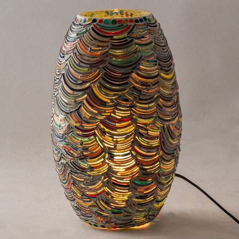 Signes Grimalt Lámpara De Sobremesa Muebles  Lampara Mosaico Sobremesa Lamparas Multicolor 18x18x33cm 34098