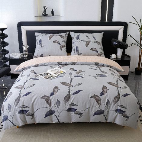 Parure de lit en coton premium 160x200 feuilles (1/5)
