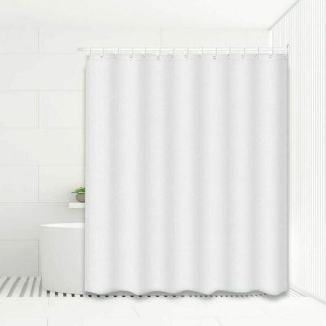 Schimmelresistenter Duschvorhang aus Polyester, waschbar, wasserdicht, mit Befestigungsringen für die Duschstange, 80 x 180 cm (1/5)