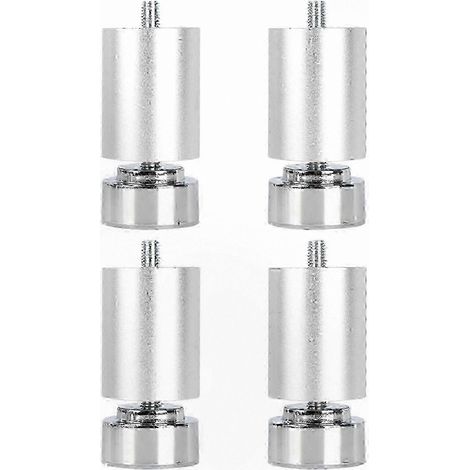 Pieds de support métalliques robustes et réglables pour meubles, raccord fileté M10, argentés, 8 cm (1/5)