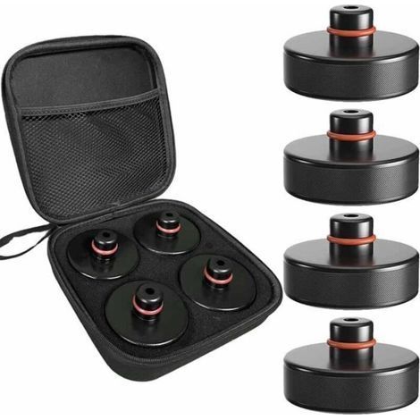 Tampon Cric - FOLAYA - Compatible Tesla Model 3/S/X/Y - Caoutchouc Durable - 4 Pièces avec Boîte de Rangement (1/4)